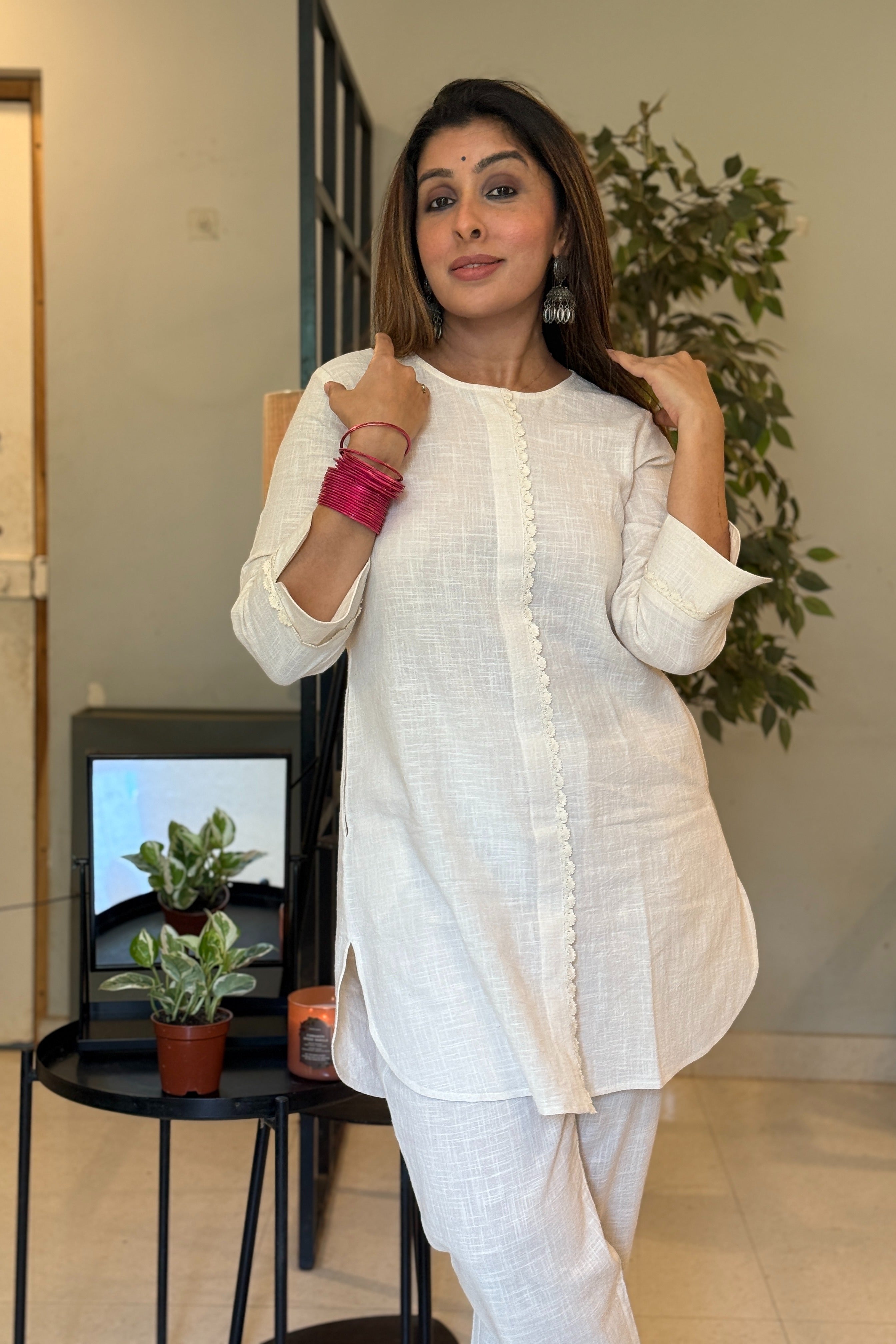 Premium Organic Cotton Safed Cord-Set