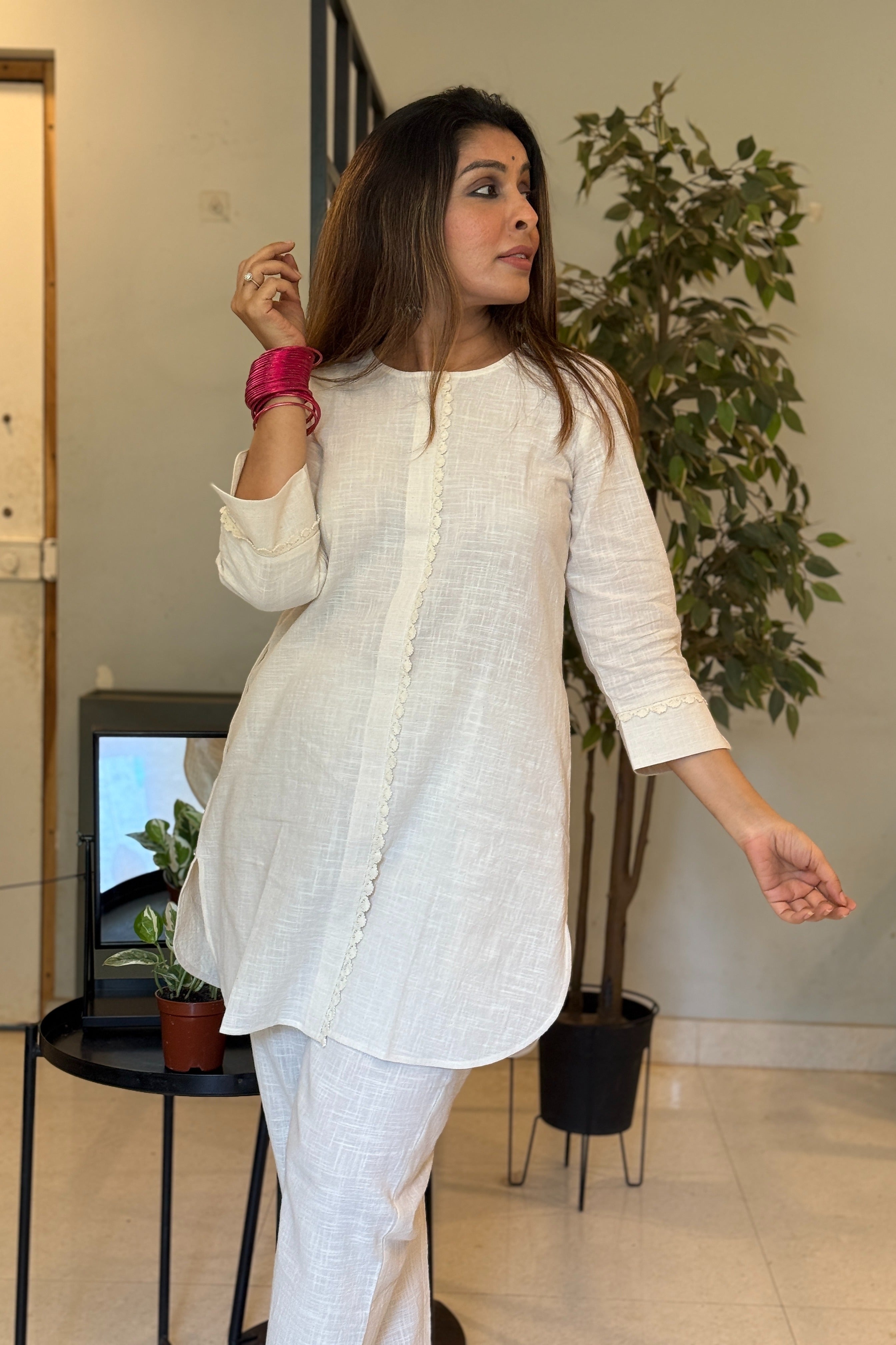 Premium Organic Cotton Safed Cord-Set