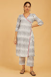 Ikat Angarkha Cord-Set - Cyan India
