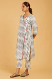 Ikat Angarkha Cord-Set - Cyan India