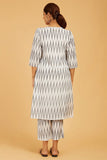 Ikat Angarkha Cord-Set - Cyan India