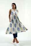 Indigo Floral Block Print Kurta - Cyan India