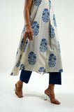 Indigo Floral Block Print Kurta - Cyan India