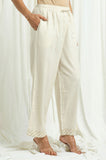Ivory Cotton Linen Palazzo - Cyan India