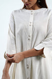 Ivory cotton dobby kurta - Cyan India