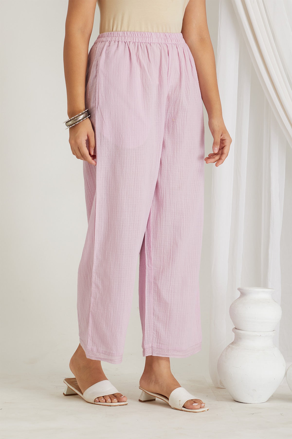 Lilac Checkered Cord-Set - Cyan India