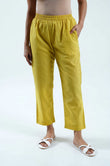 Mustard Yellow Lurex Pants - Cyan India