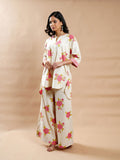 Peach Block print shirt - Cyan India
