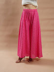 Pink Lurex plazzo - Cyan India