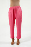 Pink Modal Satin Straight Pants - Cyan India