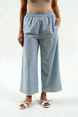 Powder Blue Soft Cotton Pants - Cyan India