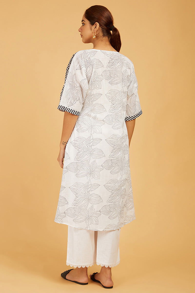 Premium Cotton Block-Print Choga - Cyan India