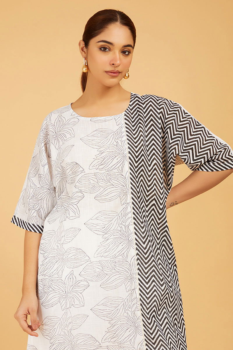 Premium Cotton Block-Print Choga - Cyan India