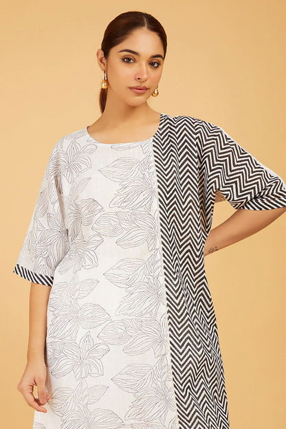 Premium Cotton Block-Print Choga - Cyan India