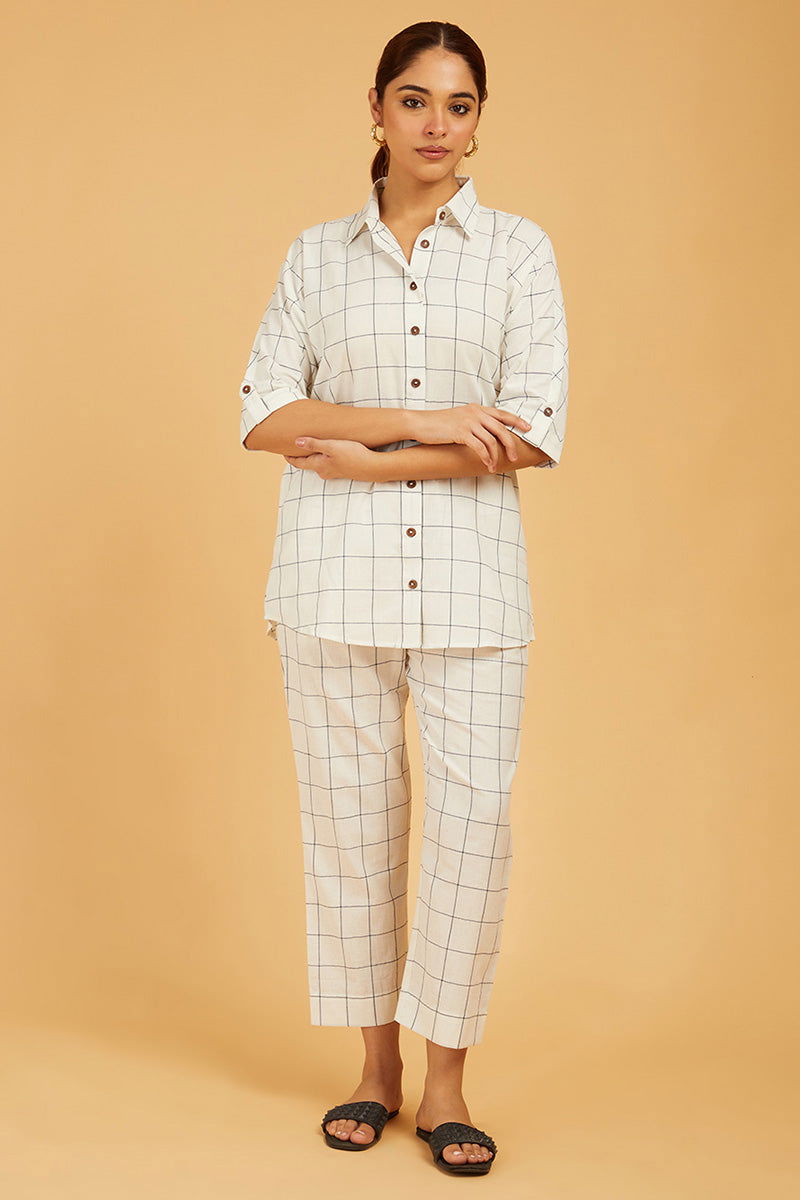 Premium Cotton Checks Shirt - Cyan India
