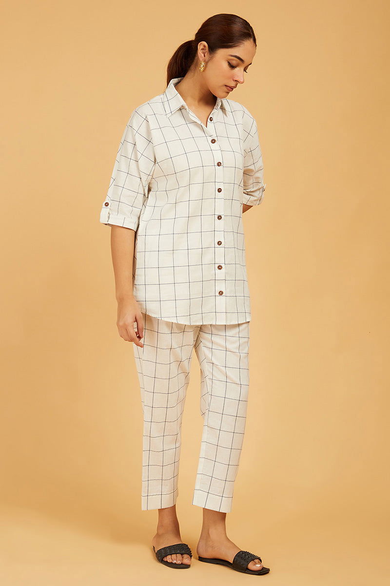 Premium Cotton Checks Shirt - Cyan India