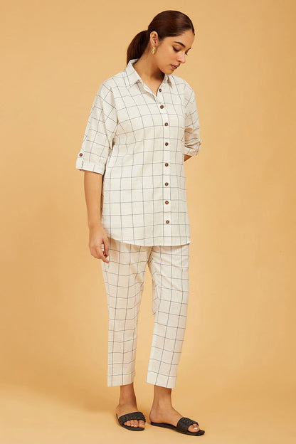 Premium Cotton Checks Shirt - Cyan India