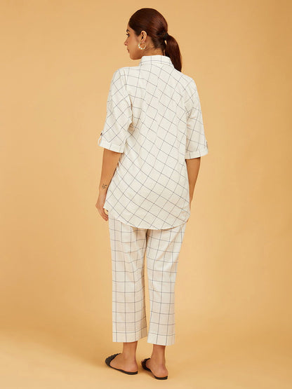 Premium Cotton Checks Shirt - Cyan India