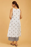 Premium Cotton Rose Print Kurta - Cyan India