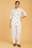 Premium Cotton Rose Print Shirt - Cyan India