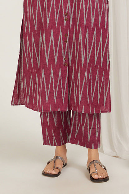 Rani Chevron Ikat Kurta - Cyan India
