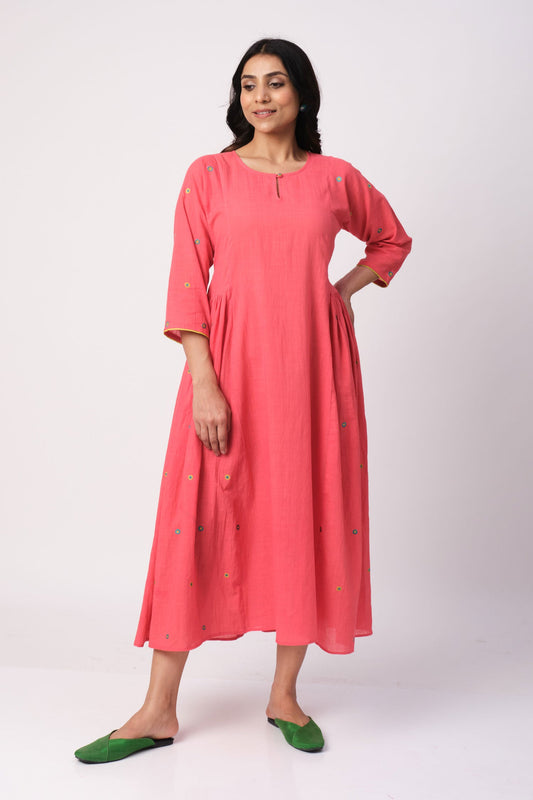 Rani Embroidered Dress/Kurta - Cyan India