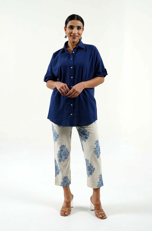 Rich Blue Cotton Shirt - Cyan India