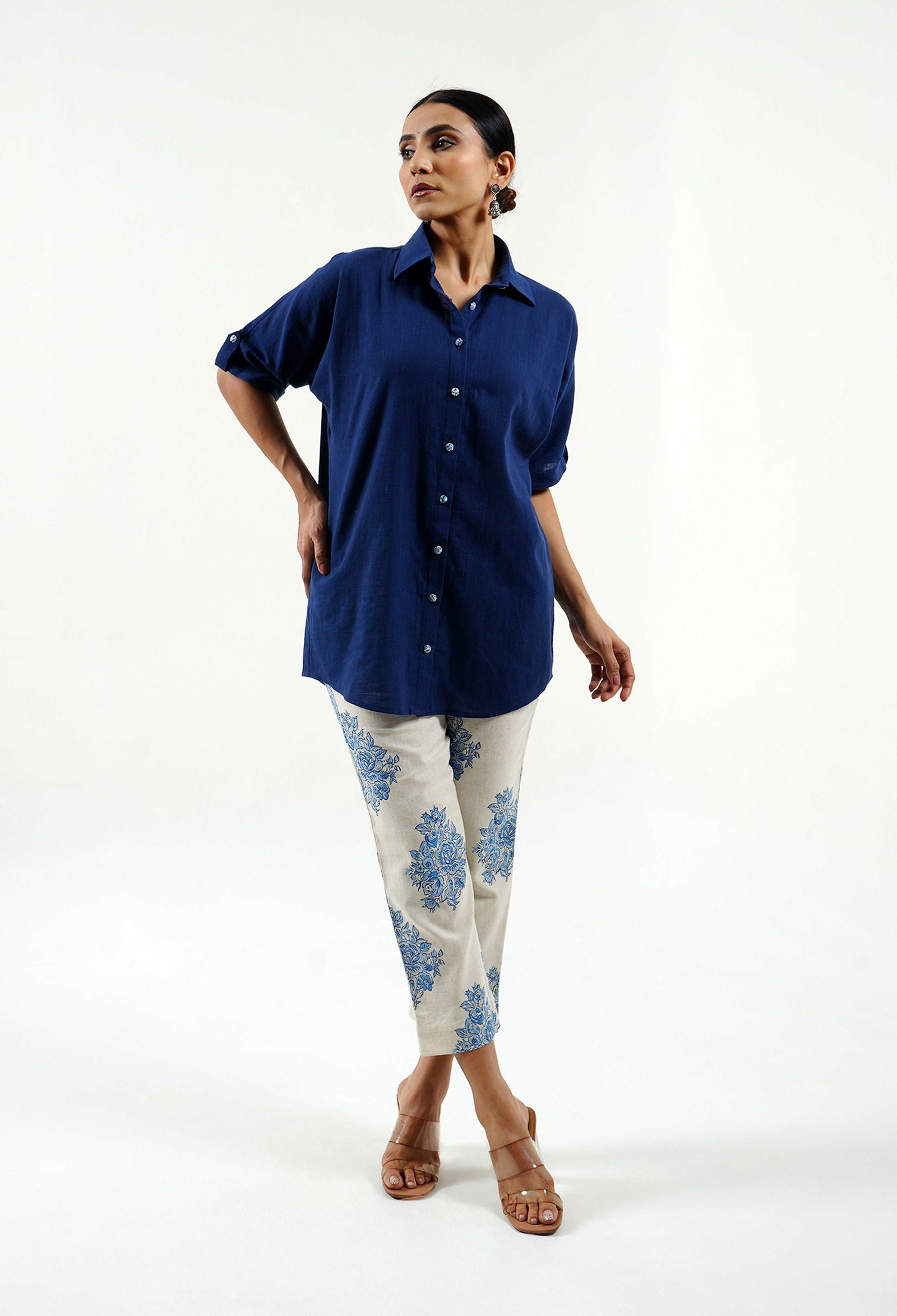 Rich Blue Cotton Shirt - Cyan India