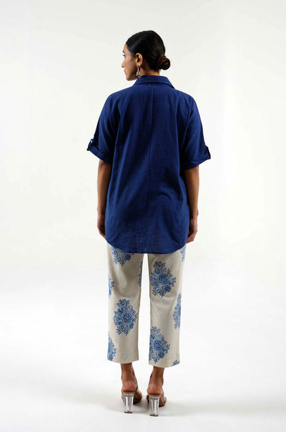 Rich Blue Cotton Shirt - Cyan India