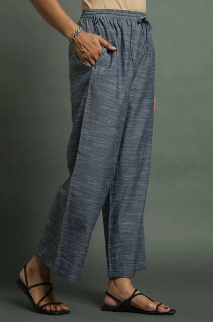 Slub Chambray Pants - Cyan India