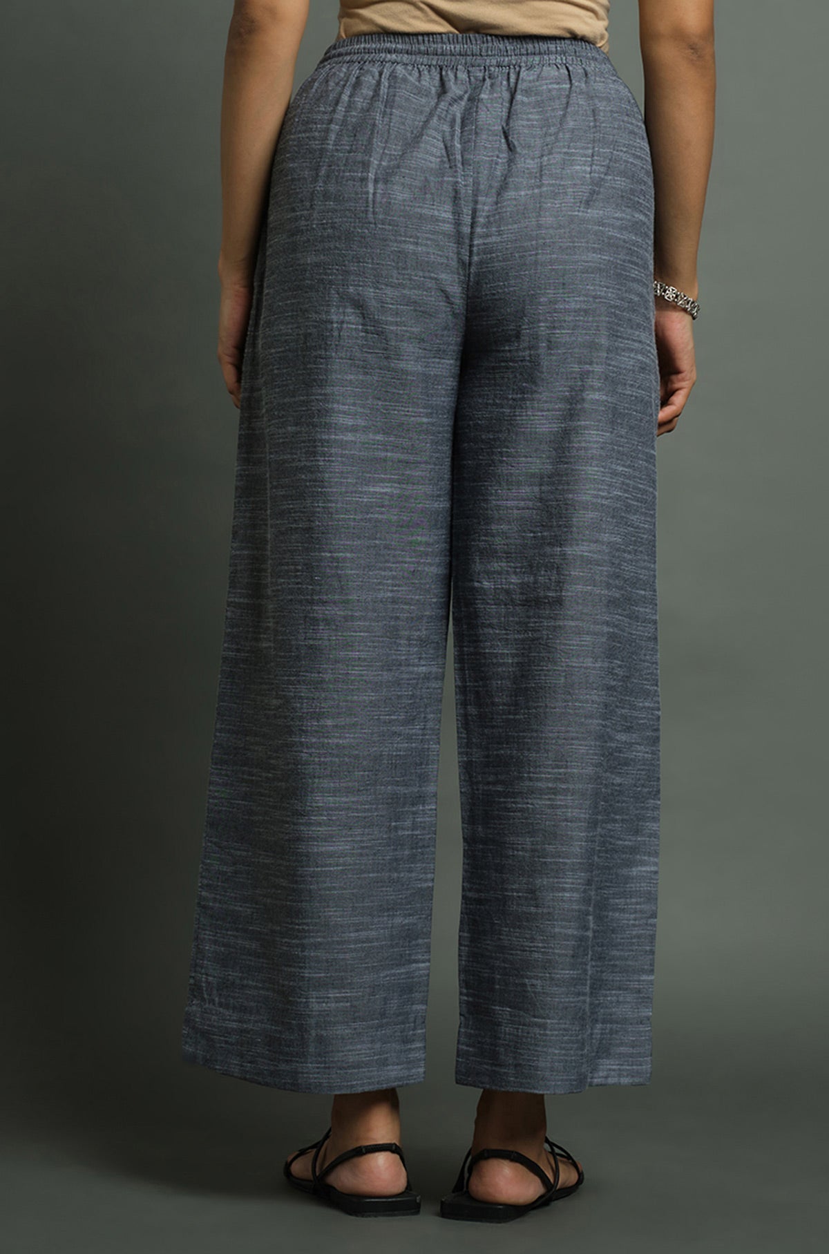 Slub Chambray Pants - Cyan India