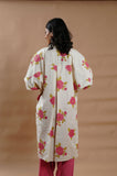 Summer Bloom Cotton-Linen Kurta - Cyan India