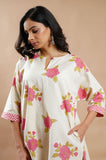 Summer Bloom Cotton-Linen Shirt Cord Set - Cyan India
