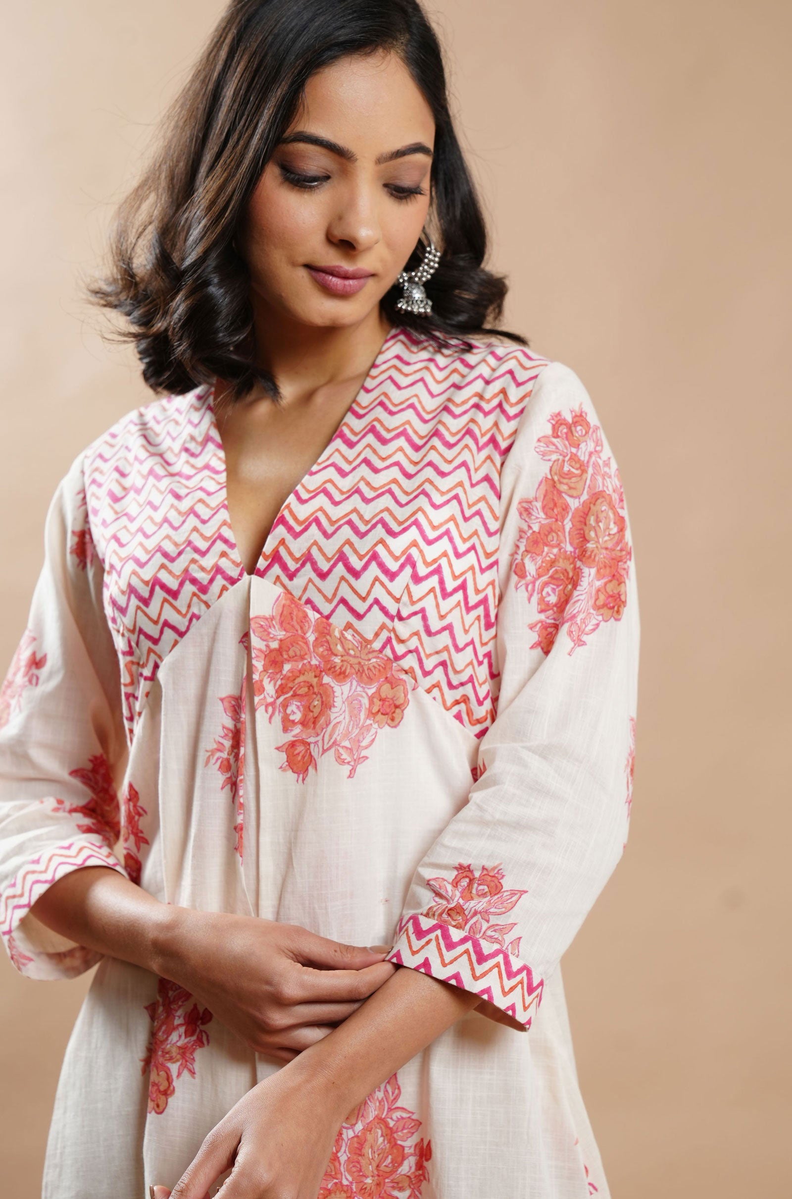 Summer Bloom Soft Cotton Dress - Cyan India