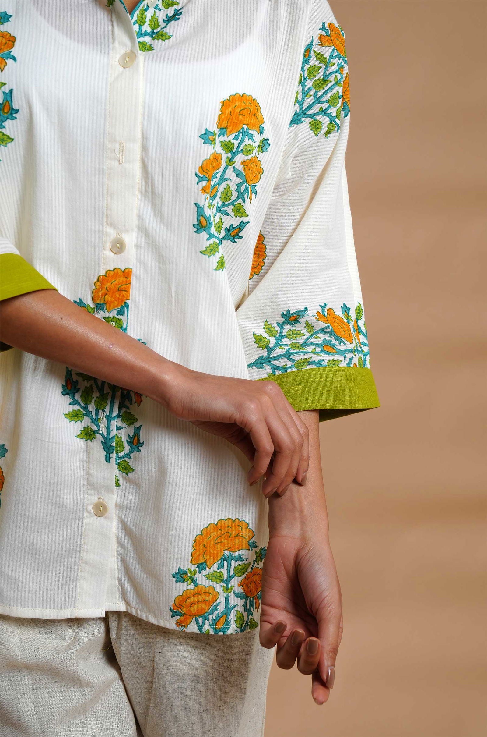 Summer Spruce Floral Shirt - Cyan India