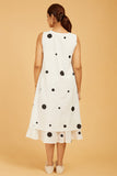 Uneven Polka Dots Layered Dress - Cyan India