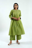 Vibrant Green Chambray Kurta - Cyan India
