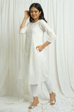 White Checkered Kurta with Slip - Cyan India