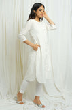 White Checkered Kurta with Slip - Cyan India