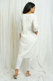 White Checkered Kurta with Slip - Cyan India