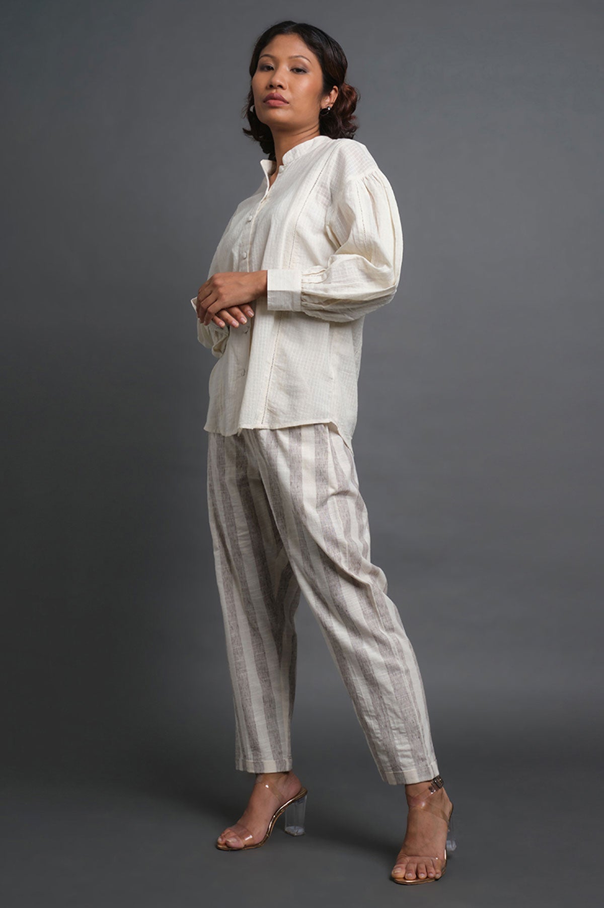 White Cotton Comfort Shirt - Cyan India