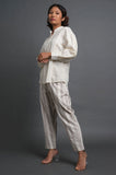White Cotton Comfort Shirt - Cyan India