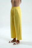 Yellow Modal Satin Collar Kurta Set - Cyan India
