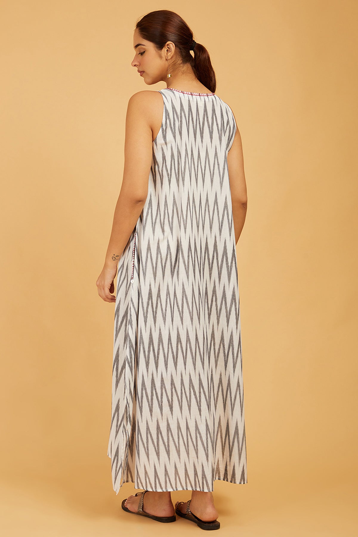 B&W Ikat Maxi Dress