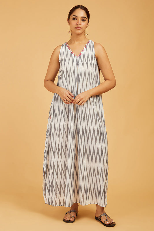 B&W Ikat Maxi Dress