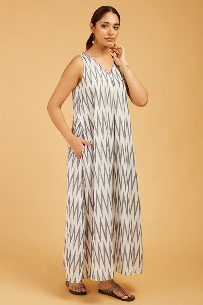 B&W Ikat Maxi Dress